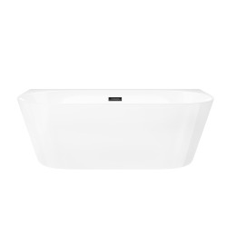Wanna przyścienna wolnostojąca Corsan MONO 170 x 80 cm z szeroką krawędzią Korek klik-klak Czarny