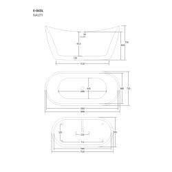 Wanna wolnostojąca Corsan NAUTI 160 x 75 cm Korek klik-klak Czarny