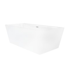 Wanna przyścienna wolnostojąca Corsan ISEO 150 x 75 cm z szeroką krawędzią Korek klik-klak Biały