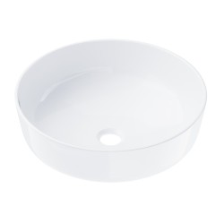 Umywalka nablatowa Corsan okrągła 415x415x135 mm z korkiem Klik-Krak chrom
