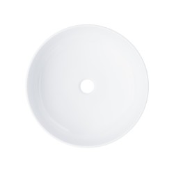 Umywalka nablatowa Corsan okrągła 415x415x135 mm z korkiem Klik-Krak chrom