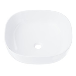Umywalka nablatowa Corsan kwadratowa 420x420x145 mm z korkiem chrom