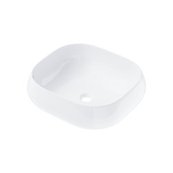 Umywalka nablatowa Corsan prostokątna 450x410x145 mm z korkiem Klik-Klak złotym