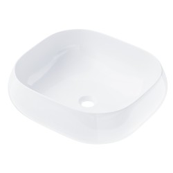 Umywalka nablatowa Corsan prostokątna 450x410x145 mm z korkiem Klik-Klak białym