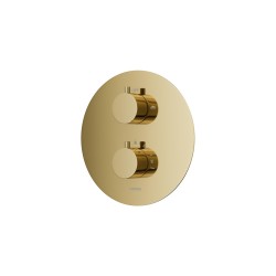 Zestaw prysznicowy podtynkowy Corsan Lugo Termostat Deszczownica 25cm Złoty