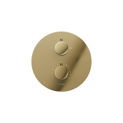 Zestaw prysznicowy podtynkowy Corsan Lugo Termostat Deszczownica 25cm Złoty