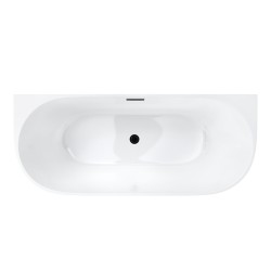 Wanna przyścienna wolnostojąca Corsan MONO 170 x 80 cm Korek klik-klak Czarny