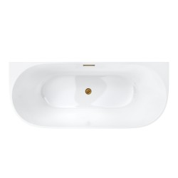 Wanna przyścienna wolnostojąca Corsan MONO 170 x 80 cm Korek klik-klak Złoty