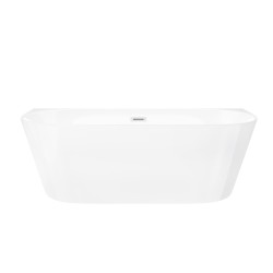Wanna przyścienna wolnostojąca Corsan MONO 160 x 75 cm Korek klik-klak Biały