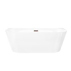 Wanna przyścienna wolnostojąca Corsan MONO 150 x 74 cm Korek klik-klak Miedziany / Różowe Złoto