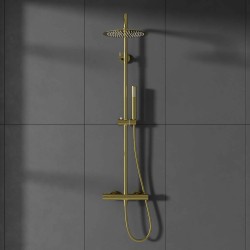 Zestaw natryskowy z termostatem Kolumna Corsan LUGO Deszczownica 25cm Złota