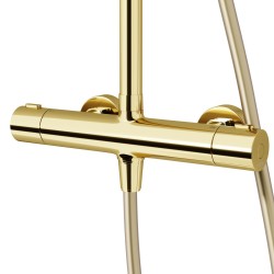Zestaw natryskowy z termostatem Kolumna Corsan LUGO Deszczownica 25cm Złota
