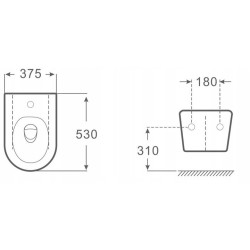 Bidet ścienny ceramiczny BS01