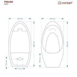 Pisuar ścienny Corsan PS01