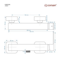 Bateria prysznicowa Corsan Ango CMB3026CH z zestawem prysznicowym
