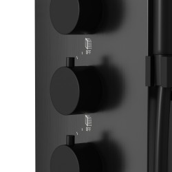 Panel prysznicowy Corsan SAMSARA Termostat Czarna stal Wylewka Deszczownica LED
