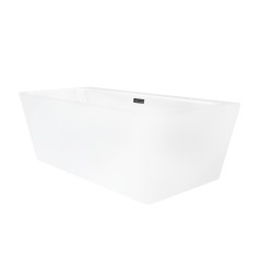 Wanna przyścienna wolnostojąca Corsan ISEO 150 x 75 cm z szeroką krawędzią Korek klik-klak Grafit / GunMetal
