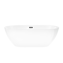 Wanna wolnostojąca Corsan RENO 160 x 74 cm z boczną półką Korek klik-klak Grafit / GunMetal
