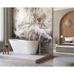 Wanna wolnostojąca Corsan ESTELLA 170 x 74 cm Korek klik-klak Grafit / GunMetal