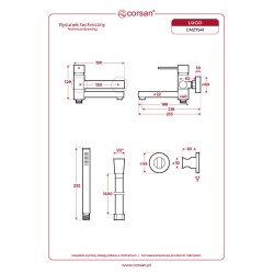 Bateria wannowa ścienna Corsan Lugo CMB7541CH z zestawem natryskowym