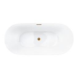Wanna wolnostojąca Corsan OLVENA 150 cm Korek klik-klak Szczotkowane Złoto
