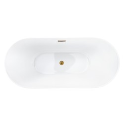 Wanna wolnostojąca Corsan NAUTI 170 x 77 cm Korek klik-klak Szczotkowane Złoto