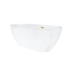 Wanna wolnostojąca Corsan RENO 170 x 80 cm z boczną półką Korek klik-klak Szczotkowane Złoto