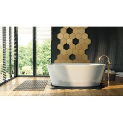 Wanna wolnostojąca Corsan SALINA 170 x 72 cm Korek klik-klak Szczotkowane Złoto