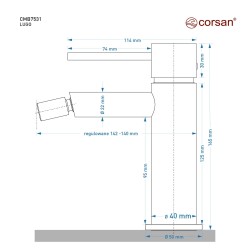 Bateria bidetowa Corsan CMB7531BGL Lugo Złoto Szczotkowane