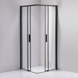 KABINA PRYSZNICOWA KWADRATOWA SUPER SLIM NOVA CZARNA 80x80 CM 6 MM