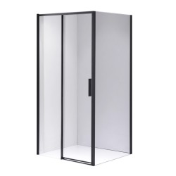 KABINA PRYSZNICOWA PROSTOKĄTNA SUPER SLIM NOVA CZARNA 100x80 CM 6 MM
