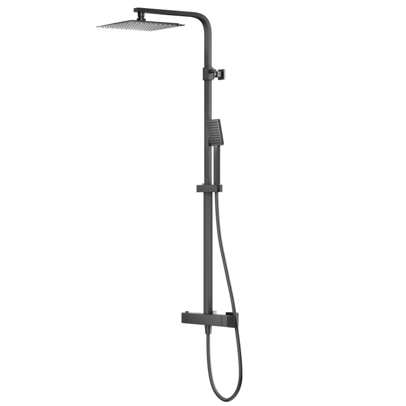 Zestaw natryskowy z termostatem Kolumna Corsan ANGO Deszczownica 25cm Czarna Zestaw natryskowy z termostatem Kolumna Corsan ANGO Deszczownica 25cm Czarna