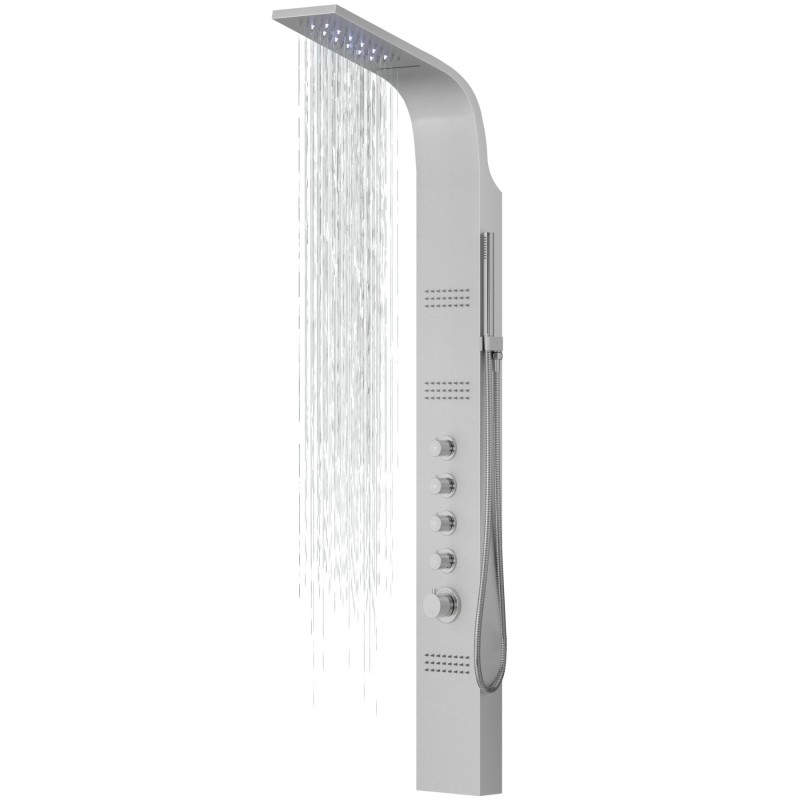 Panel prysznicowy Corsan LED KASKADA Mieszacz Srebrny Deszczownica LED Panel prysznicowy Corsan LED KASKADA Mieszacz Srebrny Deszczownica LED