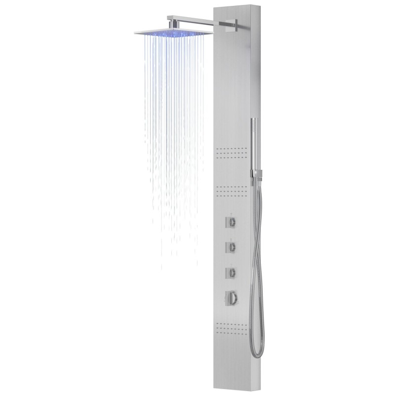 Panel prysznicowy Corsan NEO Mieszacz Stal Deszczownica LED Panel prysznicowy Corsan NEO Mieszacz Stal Deszczownica LED