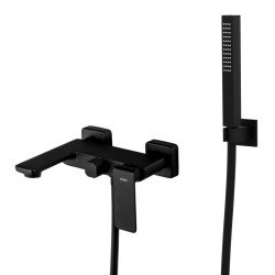 Bateria wannowa ścienna Corsan Trino CMB7141BL z zestawem natryskowym