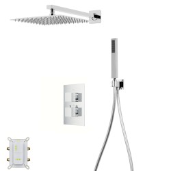 Zestaw prysznicowy Corsan Ango chrom z deszczownicą 25 cm, baterią termostatyczną i prysznicem