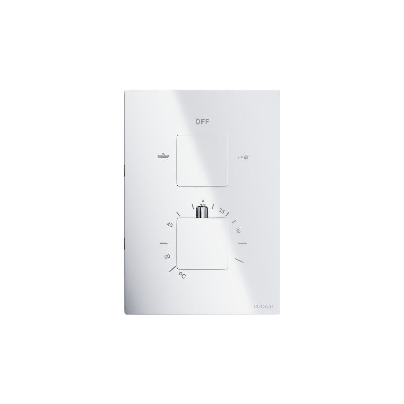 Prysznicowa bateria podtynkowa z boxem montażowym Corsan CMT01CH chrom z termostatem Prysznicowa bateria podtynkowa z boxem montażowym Corsan CMT01CH chrom z termostatem