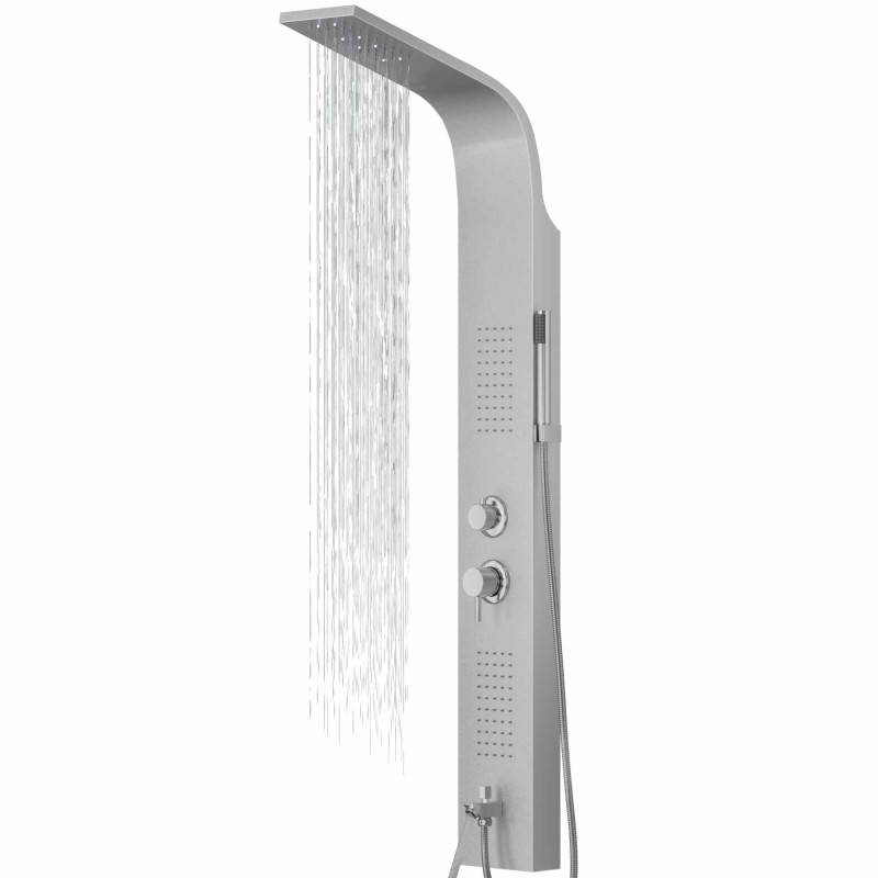 Panel prysznicowy Corsan ALTO Mieszacz Srebrny Deszczownica LED Wylewka Panel prysznicowy Corsan ALTO Mieszacz Srebrny Deszczownica LED Wylewka