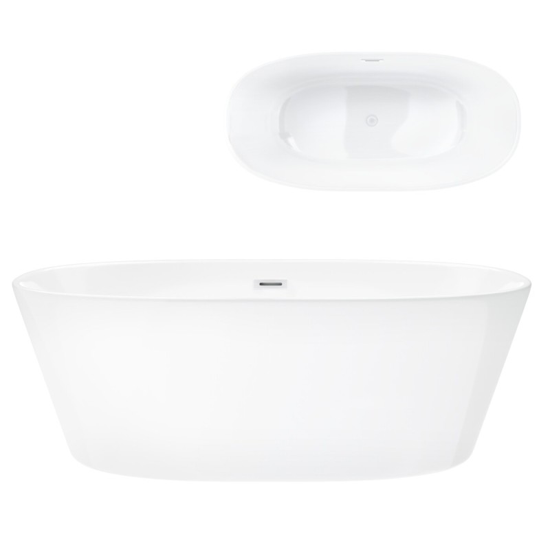 Wanna wolnostojąca Corsan E026 Salina 160 cm z wykończeniem białym Wanna wolnostojąca Corsan E026 Salina 160 cm z wykończeniem białym
