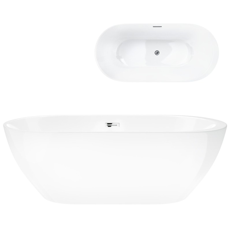 Wanna wolnostojąca Corsan RENO 170 x 80 cm z boczną półką Korek klik-klak Chrom Wanna wolnostojąca Corsan RENO 170 x 80 cm z boczną półką Korek klik-klak Chrom