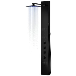 Panel prysznicowy Corsan NEO Mieszacz Czarna stal Deszczownica LED
