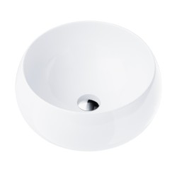 Umywalka nablatowa Corsan okrągła 400x400x160 mm z korkiem Klik-Klak chrom