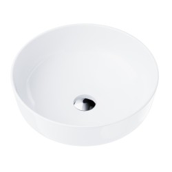 Umywalka nablatowa Corsan okrągła 415x415x135 mm z korkiem Klik-Krak chrom