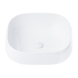 Umywalka nablatowa Corsan prostokątna 450x410x145 mm z korkiem Klik-Klak białym