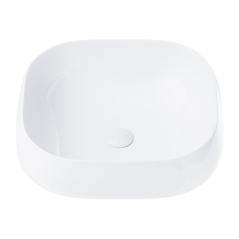 Umywalka nablatowa Corsan prostokątna 450x410x145 mm z korkiem Klik-Klak białym Umywalka nablatowa Corsan prostokątna 450x410x145 mm z korkiem Klik-Klak białym