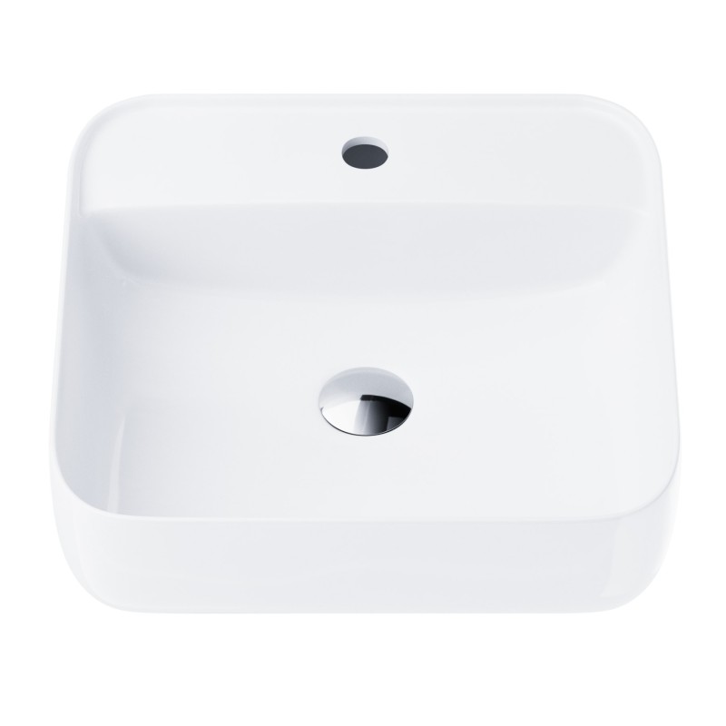 Umywalka nablatowa Corsan kwadratowa 395x395x145 mm z otworem na baterię i korkiem Klik-Klak chrom Umywalka nablatowa Corsan kwadratowa 395x395x145 mm z otworem na baterię i korkiem Klik-Klak chrom
