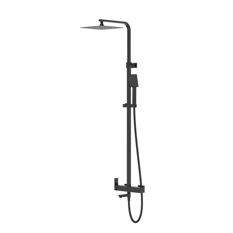 Zestaw natryskowy Kolumna prysznicowa Corsan ANGO Deszczownica 25cm Wylewka obrotowa Czarna Zestaw natryskowy Kolumna prysznicowa Corsan ANGO Deszczownica 25cm Wylewka obrotowa Czarna