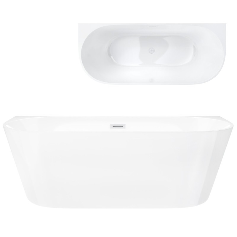 Wanna przyścienna wolnostojąca Corsan MONO 170 x 80 cm Korek klik-klak Biały Wanna przyścienna wolnostojąca Corsan MONO 170 x 80 cm Korek klik-klak Biały