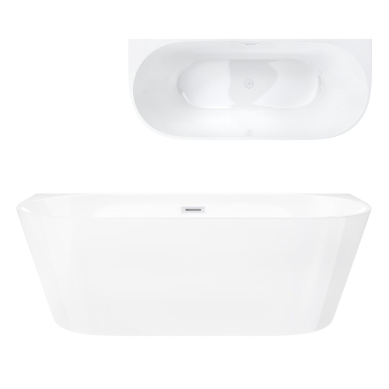 Wanna przyścienna wolnostojąca Corsan MONO 150 x 74 cm Korek klik-klak Biały Wanna przyścienna wolnostojąca Corsan MONO 150 x 74 cm Korek klik-klak Biały