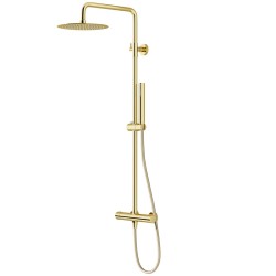 Zestaw natryskowy z termostatem Kolumna Corsan LUGO Deszczownica 25cm Złota